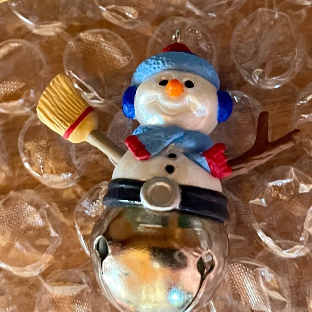 Hallmark Ornament Miniature 1997 1998 Christmas Bells Series #3 Snowman #4 Bear